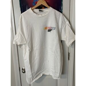 Vintage PLO Basscar Fishing Racing Graphic T-Shirt White Mens Large Humor Tee